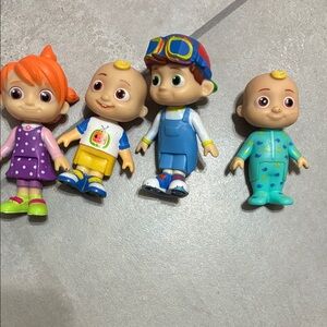 Colorful Kids Action Figures Set with Orange, Blue, and Green Outfits